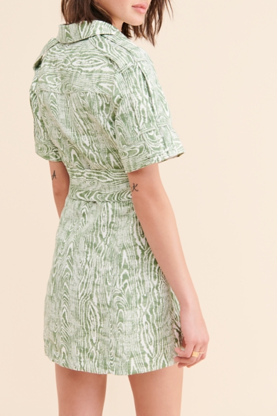 green emerald velvet dress CMEO COLLECTIVE Far Away Midi Dress Green Apple Floral