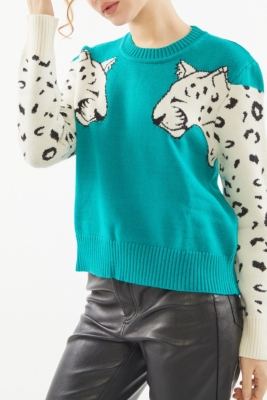 Minkpink snow leopard on sale sweater