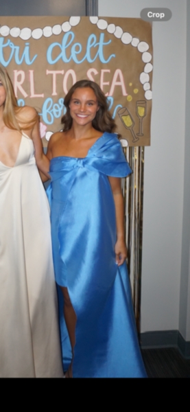 hutch one shoulder bow train dress One-Shoulder Bow Train Dress