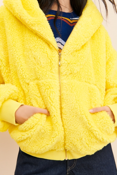 Sunshine Faux Fur Zip-Up Hoodie | Nuuly