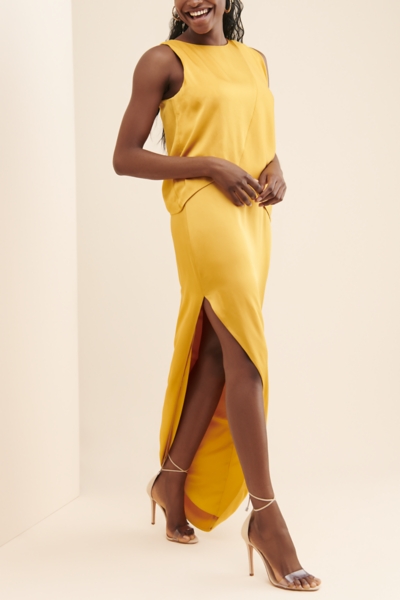 nuuly gold dress Fool's Draped Gown Web Collection: Christmas Party