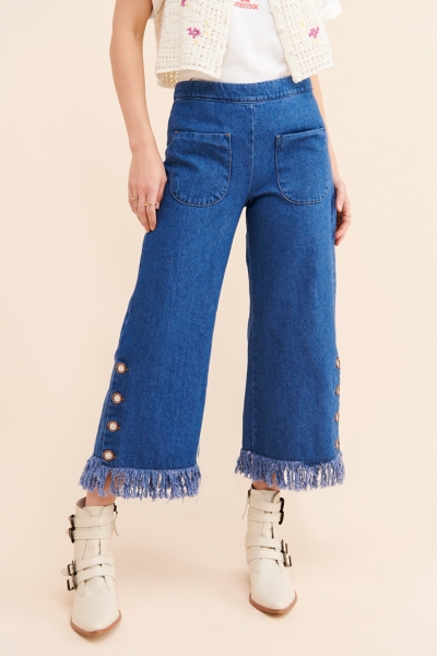 Fringe Wide-Leg Jeans | Nuuly