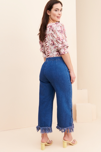 Fringe Wide-Leg Jeans | Nuuly