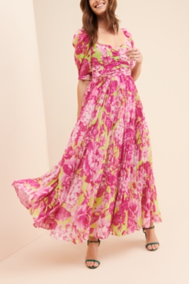 rococo sand floral maxi dress