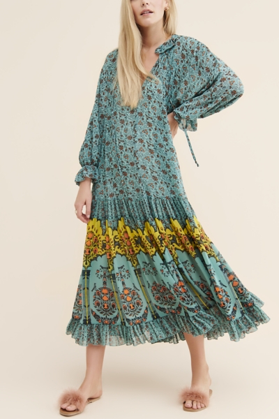 knee length dresses for ladies Groovy Garden Rust Maxi Dress main image 1