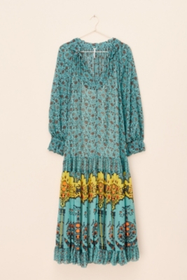 feeling groovy border maxi dress