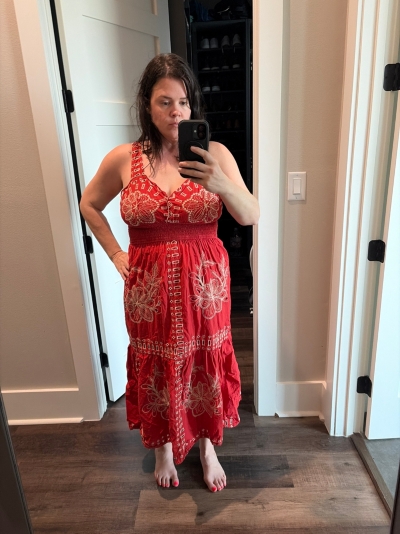 Fawn Embroidered Eyelet Midi Dress