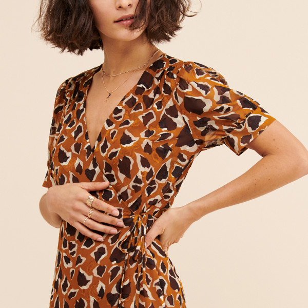 Dotted + Spotted Wrap Mini Dress | Nuuly Rent