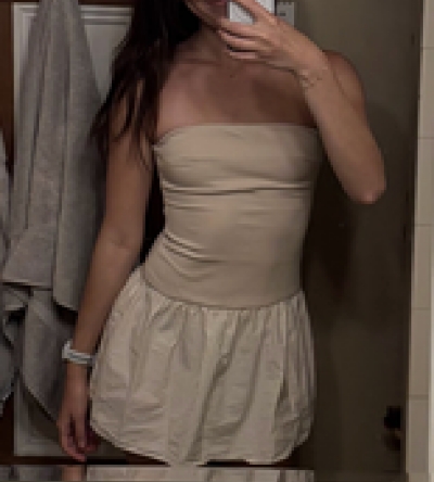 strapless drop waist mini dress sophie rue Sophia White Strapless Mini Dress - US 14