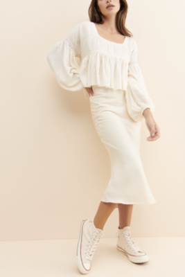Thea Long Sleeve Peplum Blouse | Nuuly