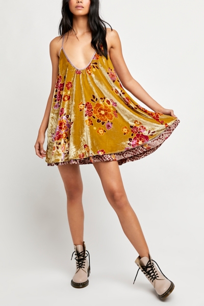 free people two faces mini dress Two-Faced Velvet Mini Dress