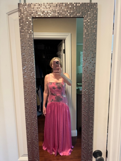 hutch sequin floral maxi dress Hutch sequin pink floral long dress by Hutch