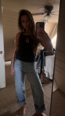 Keyhole Seamed Tank Top