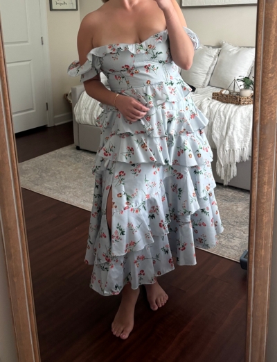 Sydney Corset Fit-and-Flare Taffeta Midi Dress | Nuuly