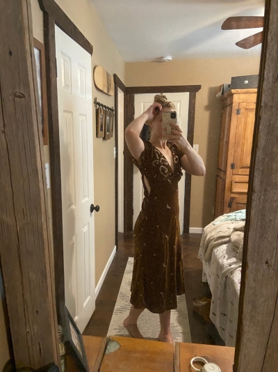 Embroidered Velvet Midi Dress | Nuuly