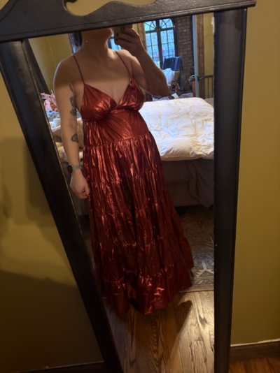 knee length dresses for ladies Darylyn Tiered Ruffle Maxi Dress Floral Red– Selfie Leslie main image 0