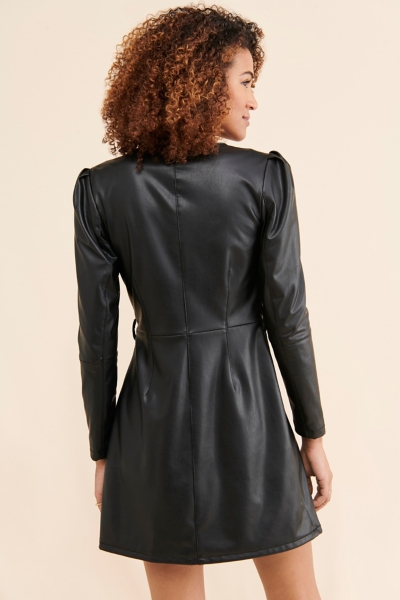 caramel leather dress Walk in Drama High Waisted Faux Leather Skirt (Caramel) – Blu Jean Blues main image 0
