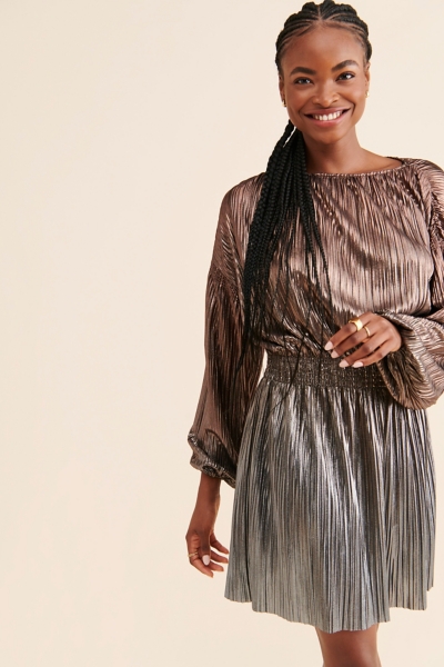 knee length dresses for ladies Fleur du Mal Shine On Metallic Ombre Midi Dress main image 0