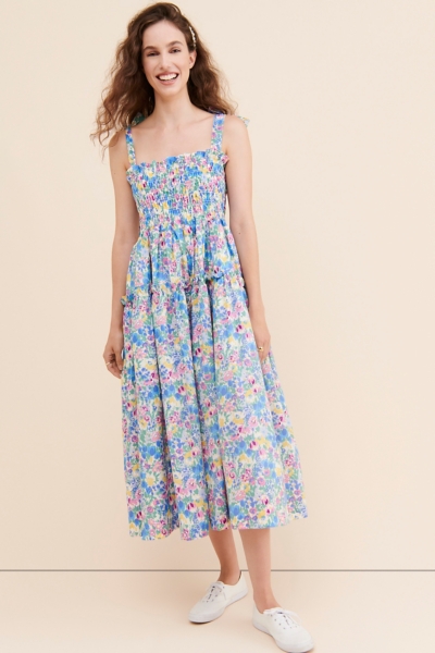 Smocked Floral Midi Dress | Nuuly