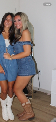 Jeena Denim Off-The-Shoulder Romper | Nuuly