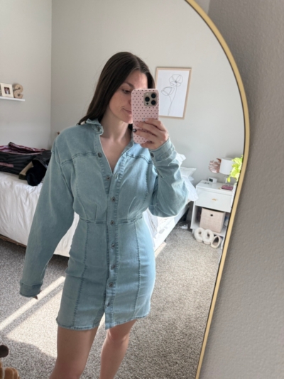 denim mirror dress The Daisy Denim Mini Dress