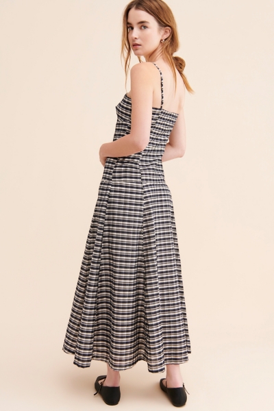slim fit dress slacks Long Sleeve Long Formal Dress with Beaded-Lace Bodice Navy / 4 main image 1