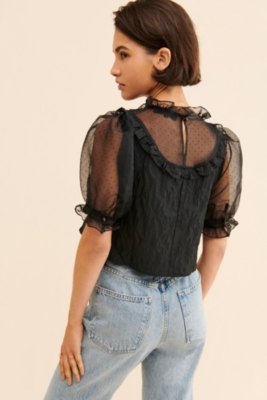 BONJOUR DIARY BUTTERFLY BLOUSE / IVORY FLOWER CORDUROY
