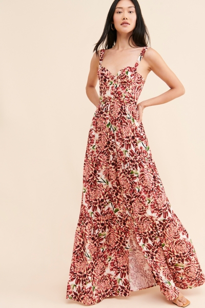 fitted lace wedding dress Buy Clarence Maxi Dress in Prairie Bloom Floral Print