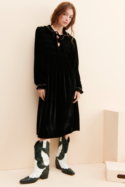 Luz Smocked Velvet Dress | Nuuly