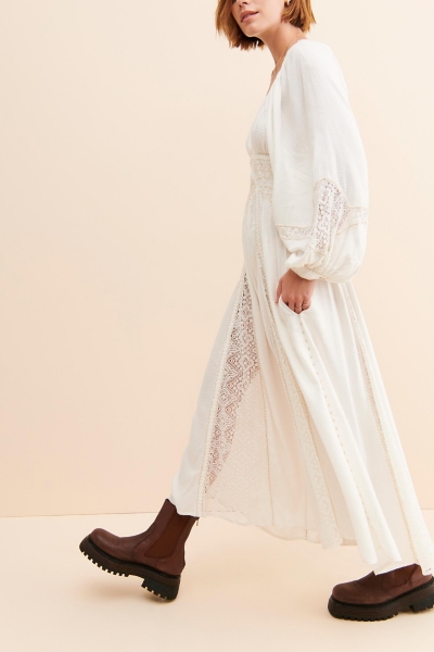 southwest lace maxi dress Free People SOUTHWEST LACE MAXI DRESS Ivory Plum