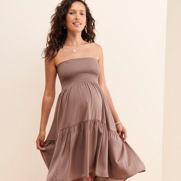 Maternity Smocked Convertible Dress | Nuuly