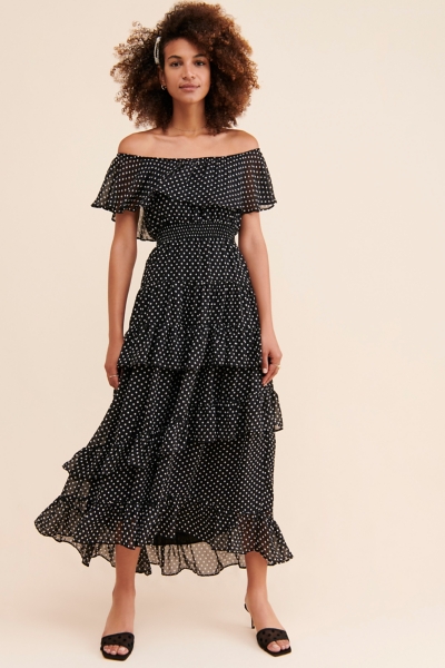 flowy long sleeve dress Black Flowy Tulle A Line Sweetheart Long Sleeves Wedding Dresses, MW1121