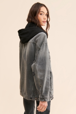 Flawless Oversized Hooded Denim Jacket Nuuly