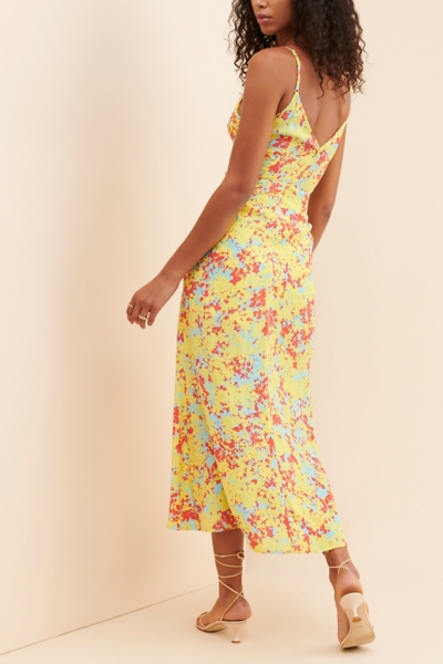 midi multicolor dress Pearl Embellished Floral Midi Dress