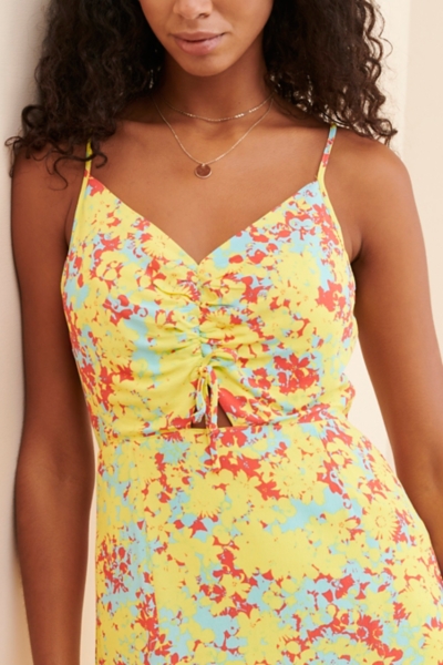 knee length dresses for ladies Looking For Fun Multi-Colored Tropical Midi Dress – Shop the Mint