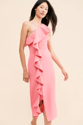 Keepsake pink ruffle clearance dress