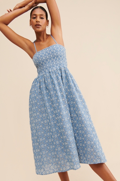 knee length dresses for ladies Matilda Midi Dress in Flores