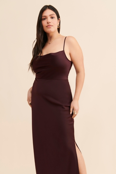 bhldn burgundy dress Plus Size Glitter Midi Wedding Guest Dress ̈C Short Sleeve & Pleated