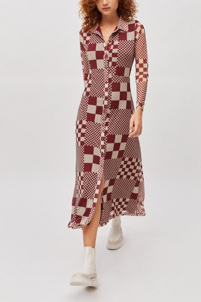 Katherine Mesh Midi Shirt Dress | Nuuly