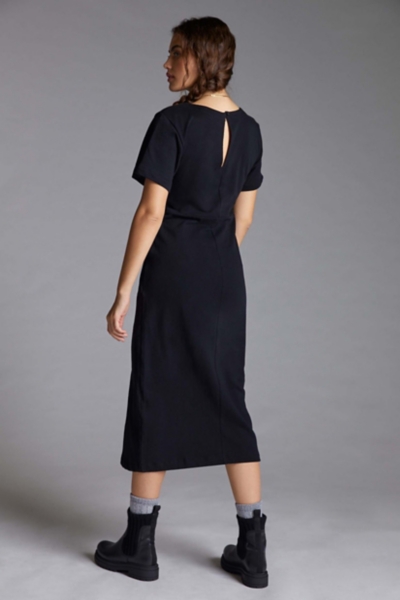 knee length dresses for ladies Satin Twist-Front Midi Dress main image 0