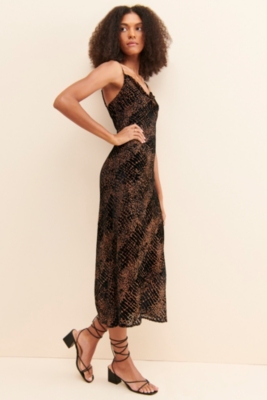Snake print slip dress deals