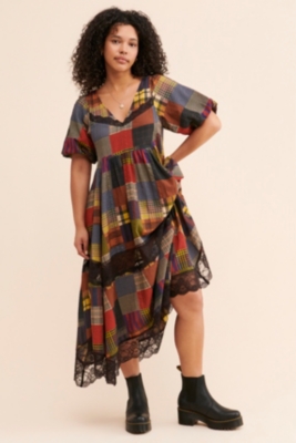 Patchwork midi dress hotsell