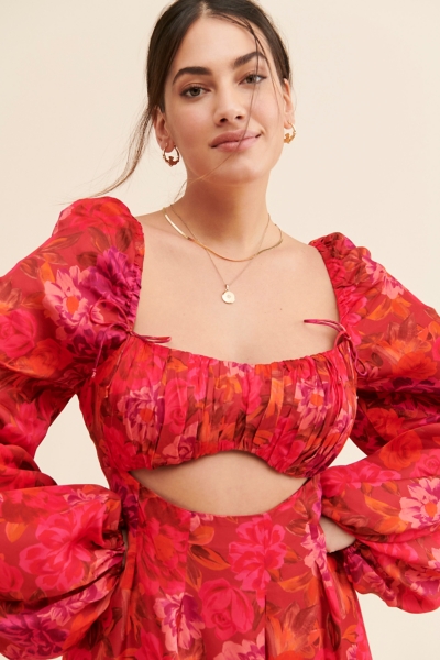 for love and lemons nikki midi dress For Love and Lemons Nikki Midi Heart Dress