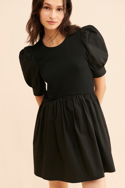 blue dress for baby girl Elba Black Silk Mini Dress