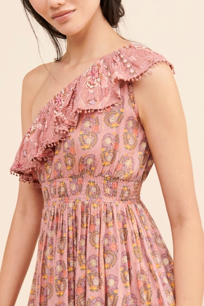 open lace back dress Seagrass Paisley One Shoulder Mini Dress main image 0