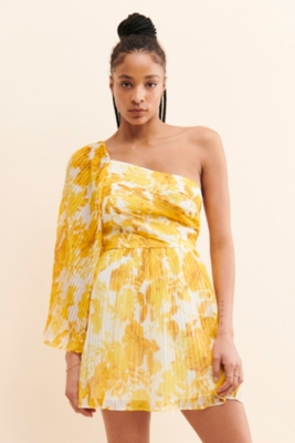 One Shoulder Pleated Mini Dress | Nuuly