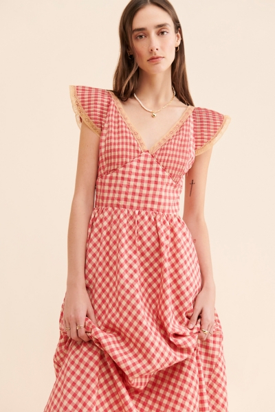 white stripe midi dress English Factory