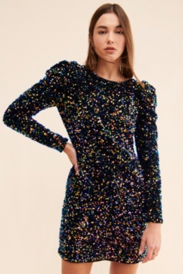 Sequin Puff Sleeve Dress | Nuuly