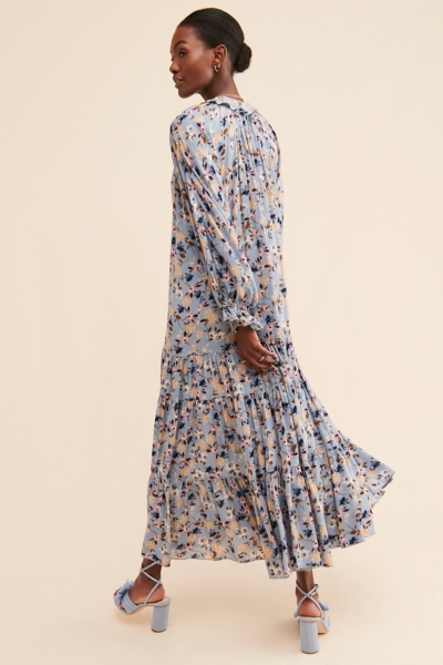 chinese dress ladies Vintage Floral Brown Maxi Dress – Autumn Elegance