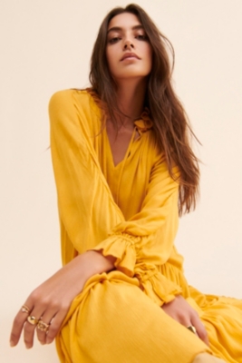 Tiered Yellow Maxi Dress | Nuuly